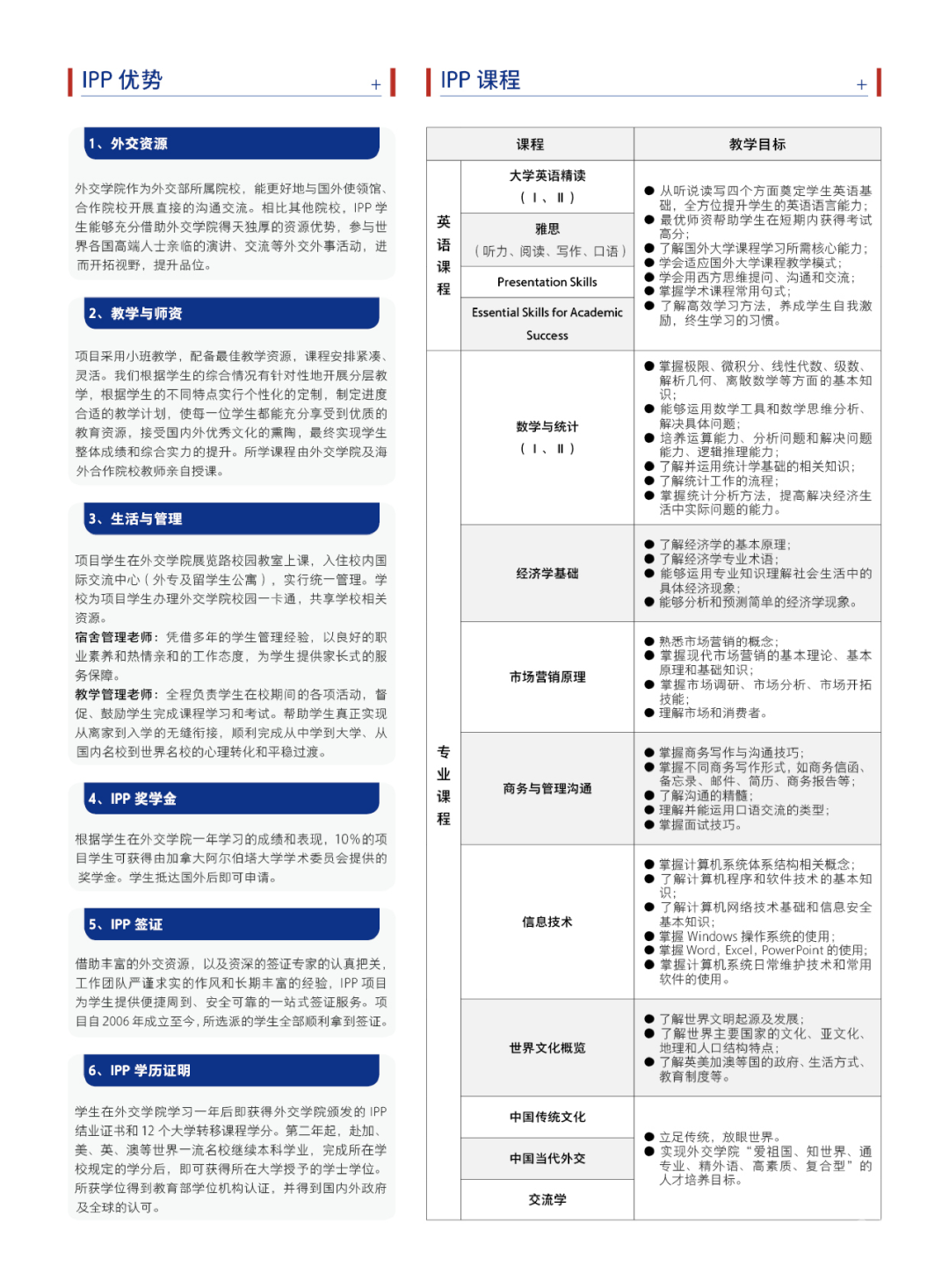 外交学院ipp2020秋季班招生简章