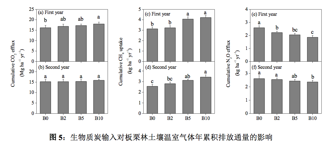 李永夫课题组在生物质炭调控亚热带人工林土壤温室气体排放的研究方面