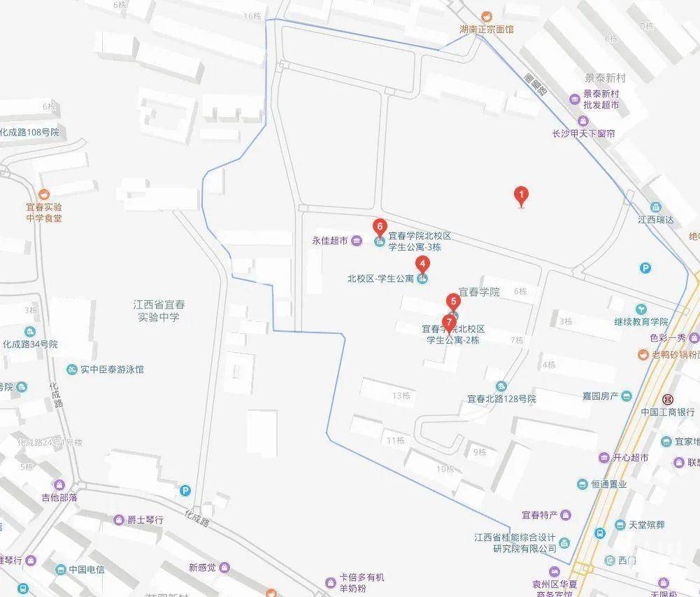 宜春学院北校区地图