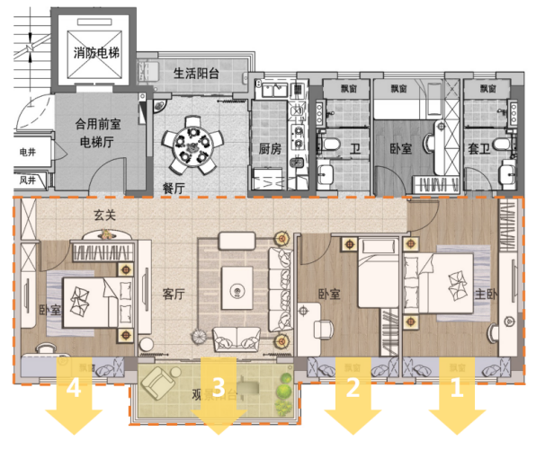 (碧桂园经典户型yj115-6)