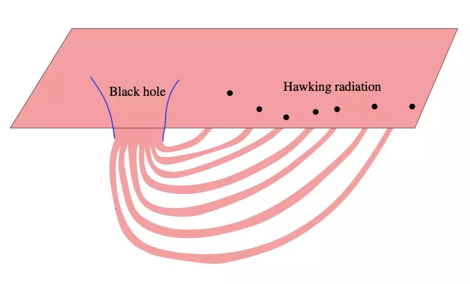 图5：黑洞和辐射可能存在虫洞的连接
