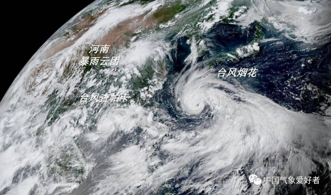 河南郑州的这场超特大暴雨和大台风烟花密切相关