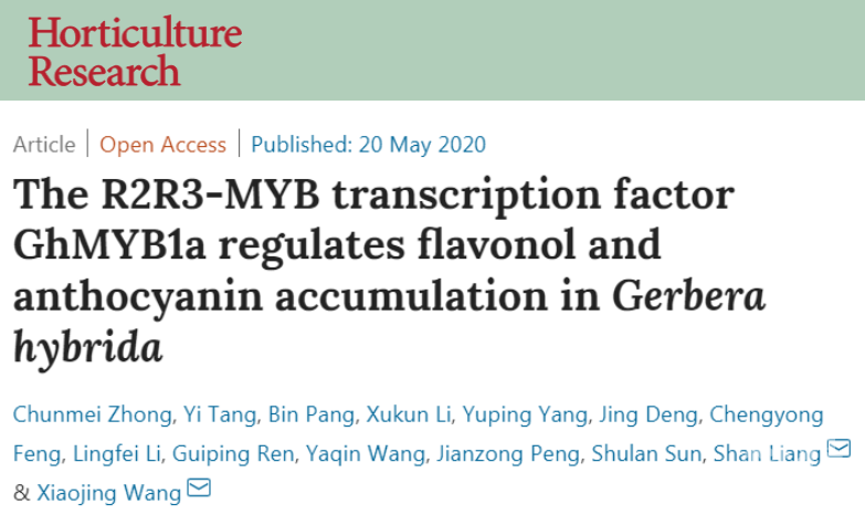 R2r3 Myb转录因子ghmyb1a参与调控非洲菊花色素苷和黄酮醇的积累学术资讯 科技工作者之家